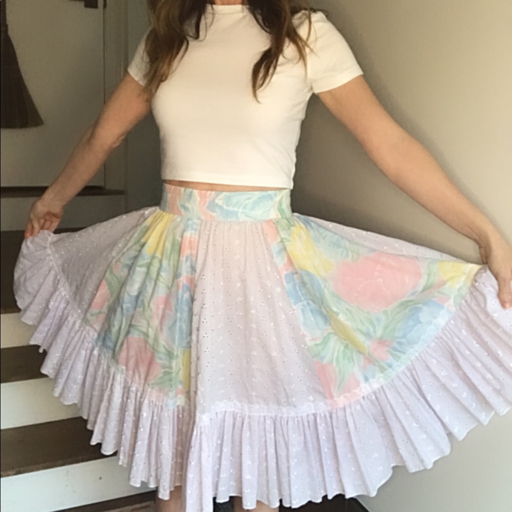 SOLD Vintage 80s square dancing circle skirt - Picture 1 of 5